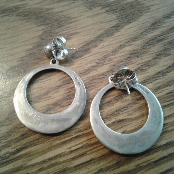 SOLD Native American Turquoise Malachite Earrings - Picture 3 of 8